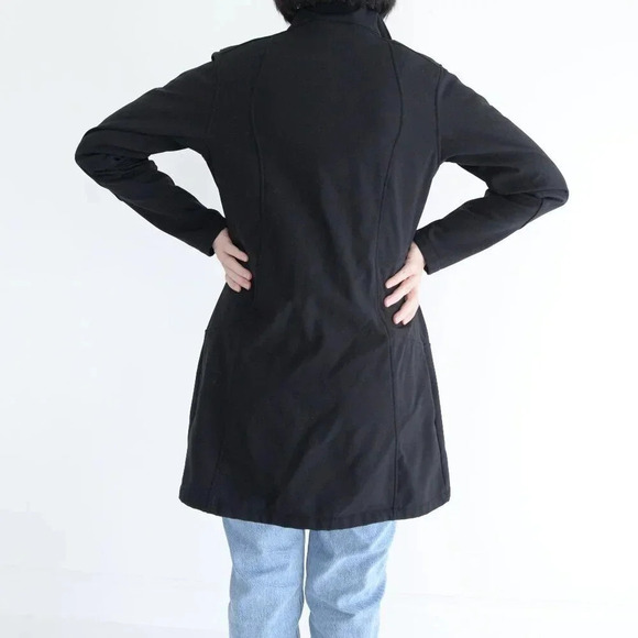 Vuarnet Black Fleece Lined Zip Up Long Length Light Jacket Size 6 - Picture 3 of 14